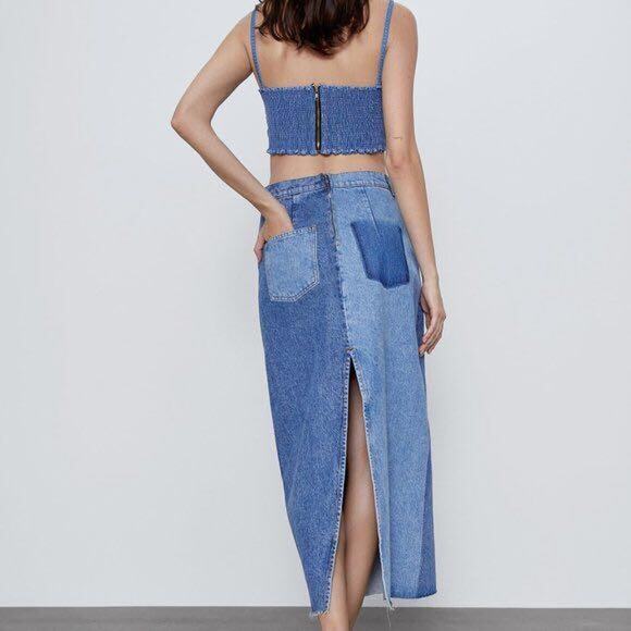 Zara The 90’s Collection Denim Midi Skirt - Picture 6 of 10